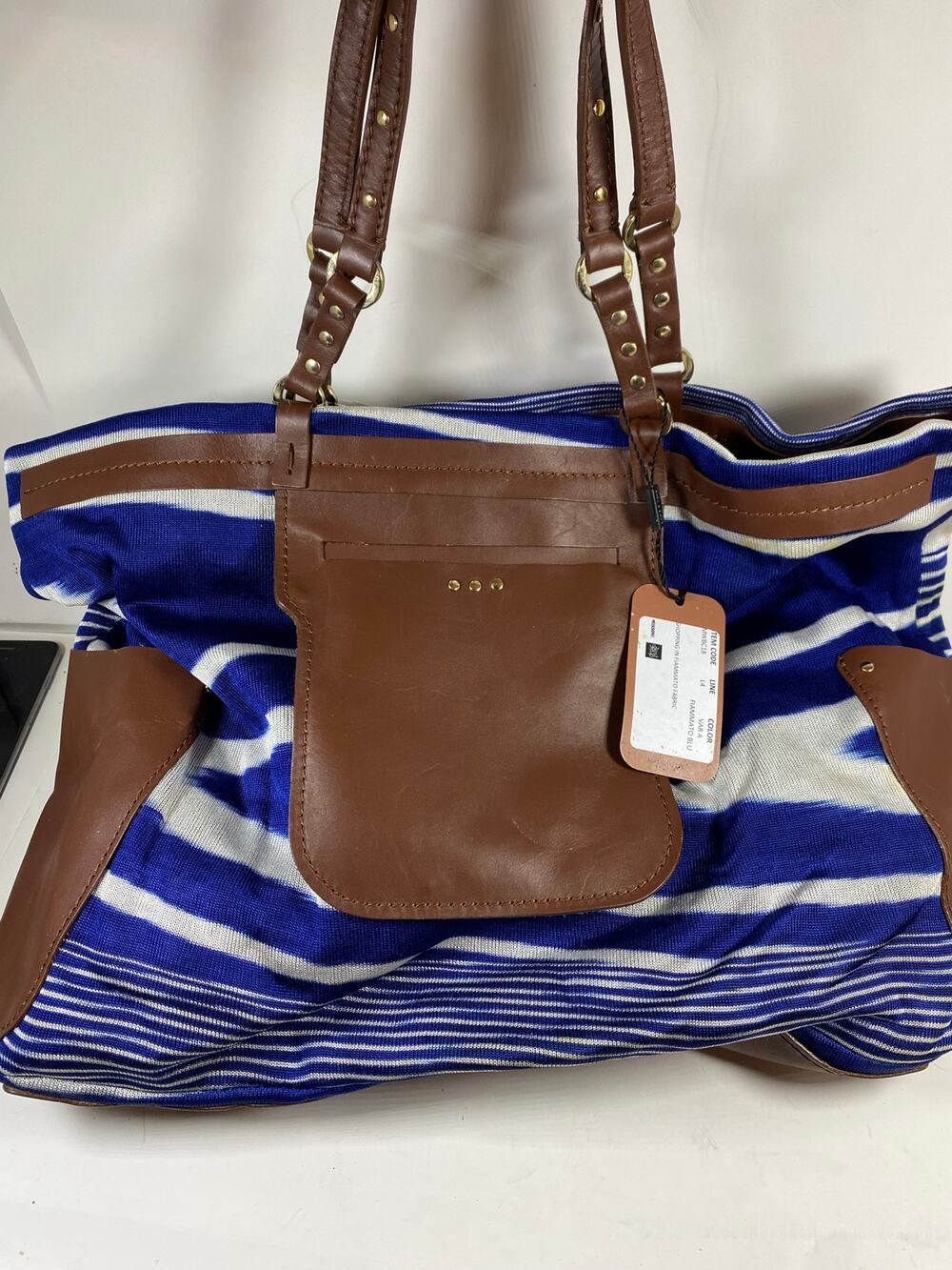 Missoni Fiammato Blue Striped Bag NWT Designer Tote Handbag